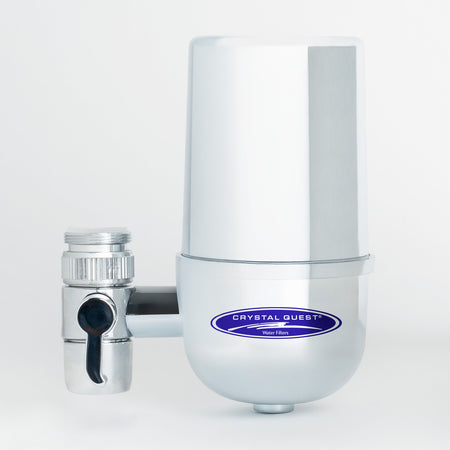 Chrome Faucet Mount Water Filter System (6 Stages) - Faucet Mount Water Filters - Crystal Quest