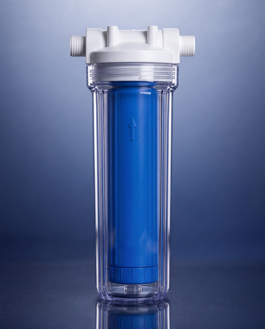 SMART cartridge installed in a clear filter housing