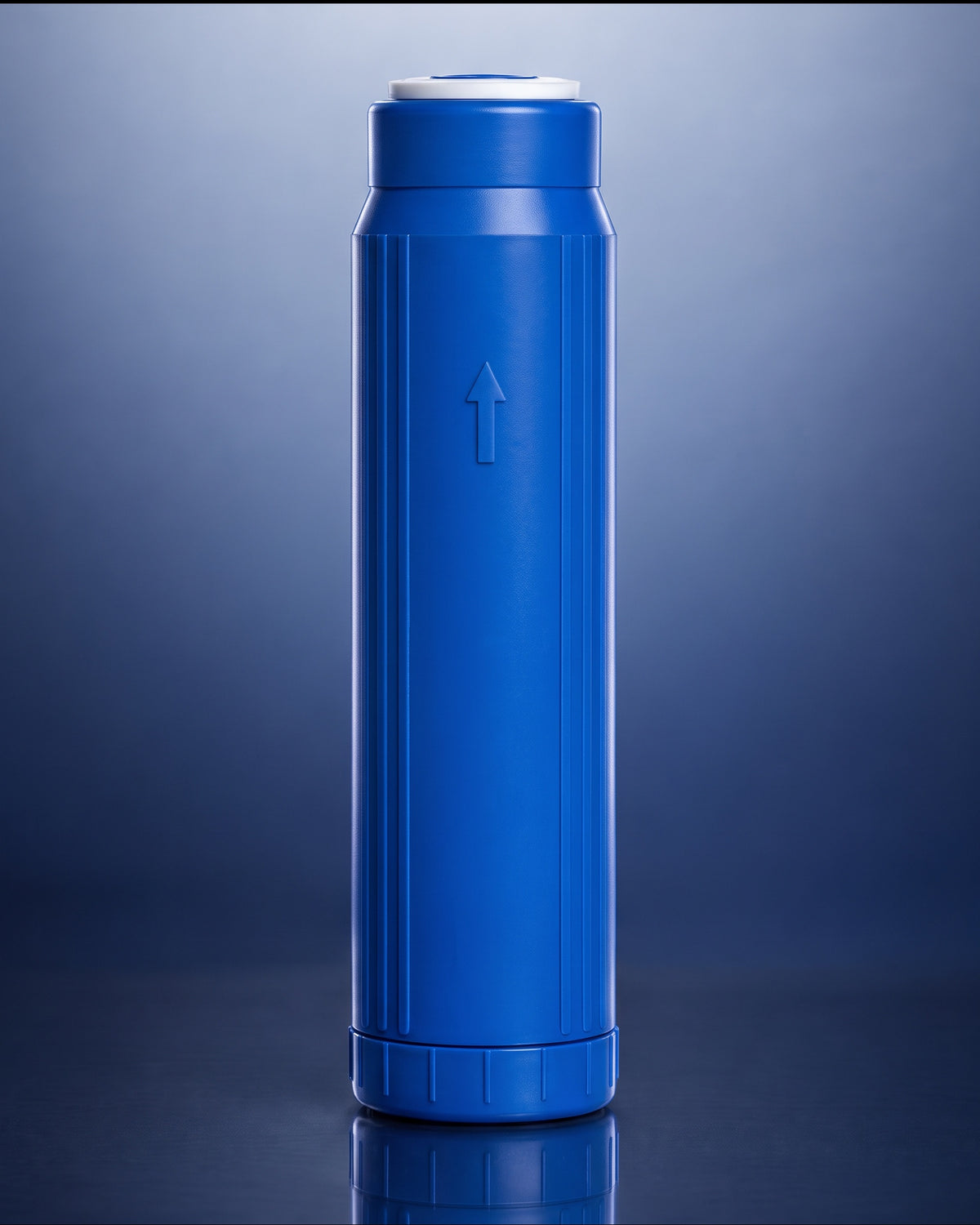 SMART cartridge standing on a dark stage, cool rim light
