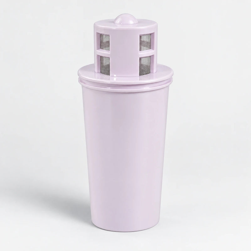 Lavender SMART/Arsenic removal water pitcher replacement cartridge with mesh inlet screens, studio photo