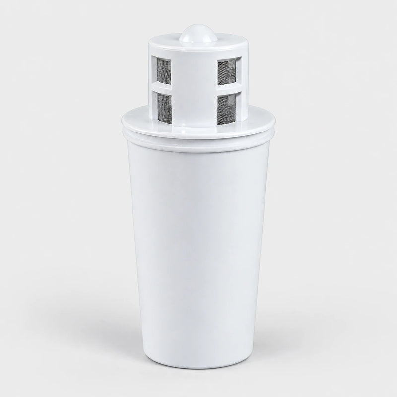 White Standard/SMART water pitcher replacement cartridge with mesh inlet screens, studio photo