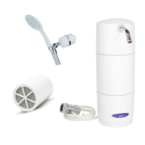 Family Counter Essentials Bundle - Full Handheld Shower - - Crystal Quest Water Filters