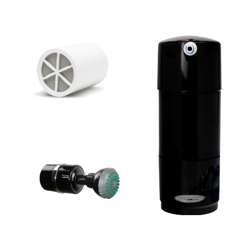 Family Under Sink Midnight Bundle - Full No-Handle Shower - - Crystal Quest Water Filters