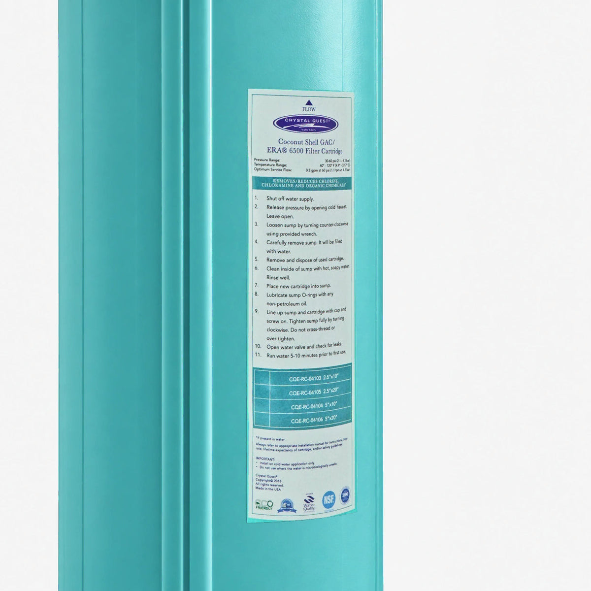 GAC Filter Cartridge (Coconut Shell Granular Activated Carbon) - Water Filter Cartridges - Crystal Quest®