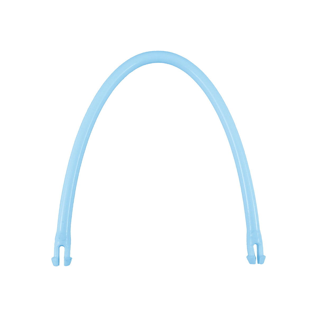 Bath Ball Handle, blue hard handle, arched translucent blue handle with clip ends