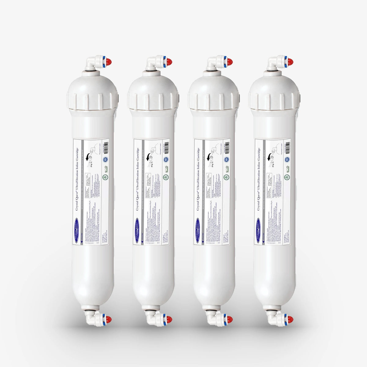 Inline/Sealed / Quick Connect / Pack of 4 Ultrafiltration (UF) Water Filter Membrane - Water Filter Cartridges - Crystal Quest®