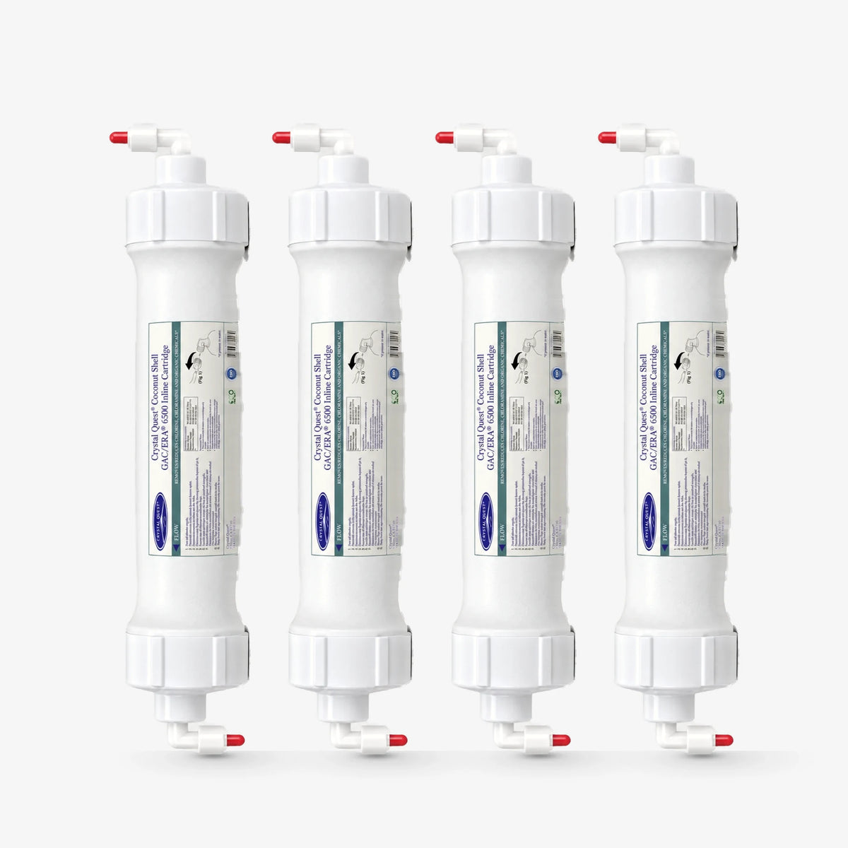 JACO / Pack of 4 Inline Granular Activated Coconut Shell Carbon (GAC) Filter Cartridge - Water Filter Cartridges - Crystal Quest®