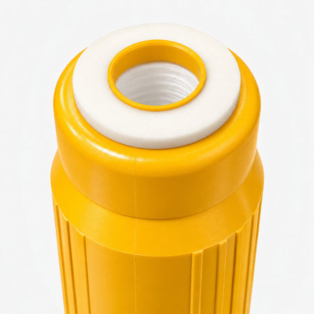 Lead Filter Cartridge, 2-7/8 inch size: close-up of the top cap and white gasket around the threaded center port