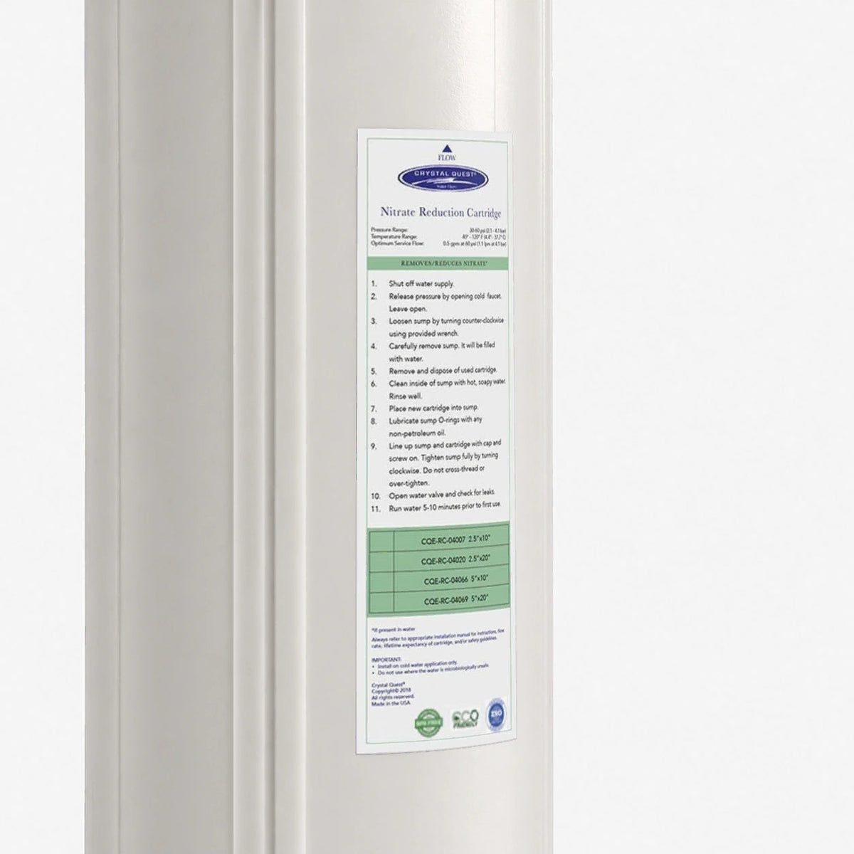 Nitrate Removal Filter Cartridge - Water Filter Cartridges - Crystal Quest®