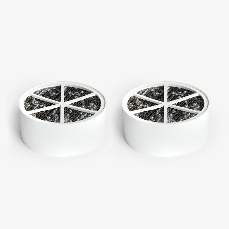 Bath Ball Replacement Cartridge, pack of two round white cartridges with six-section mesh faces