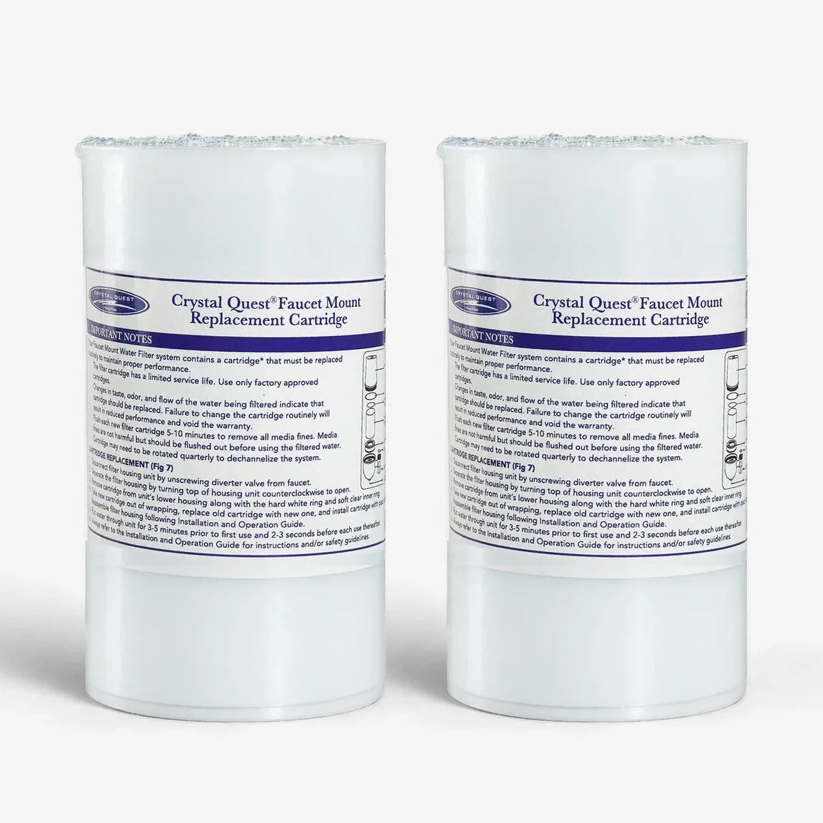 Pack of 2 Faucet Mount Filter Cartridge - Water Filter Cartridges - Crystal Quest®