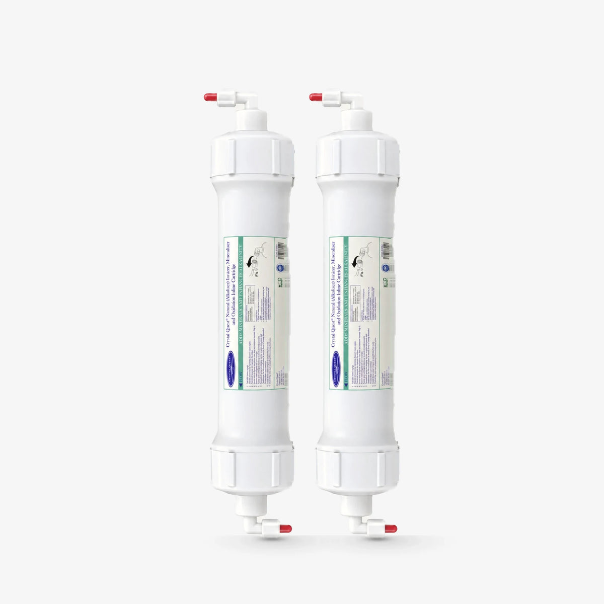 Pack of 2 Natural (Alkalinize) Ionizer, Mineralizer and Oxidation Inline Cartridge - Water Filter Cartridges - Crystal Quest®