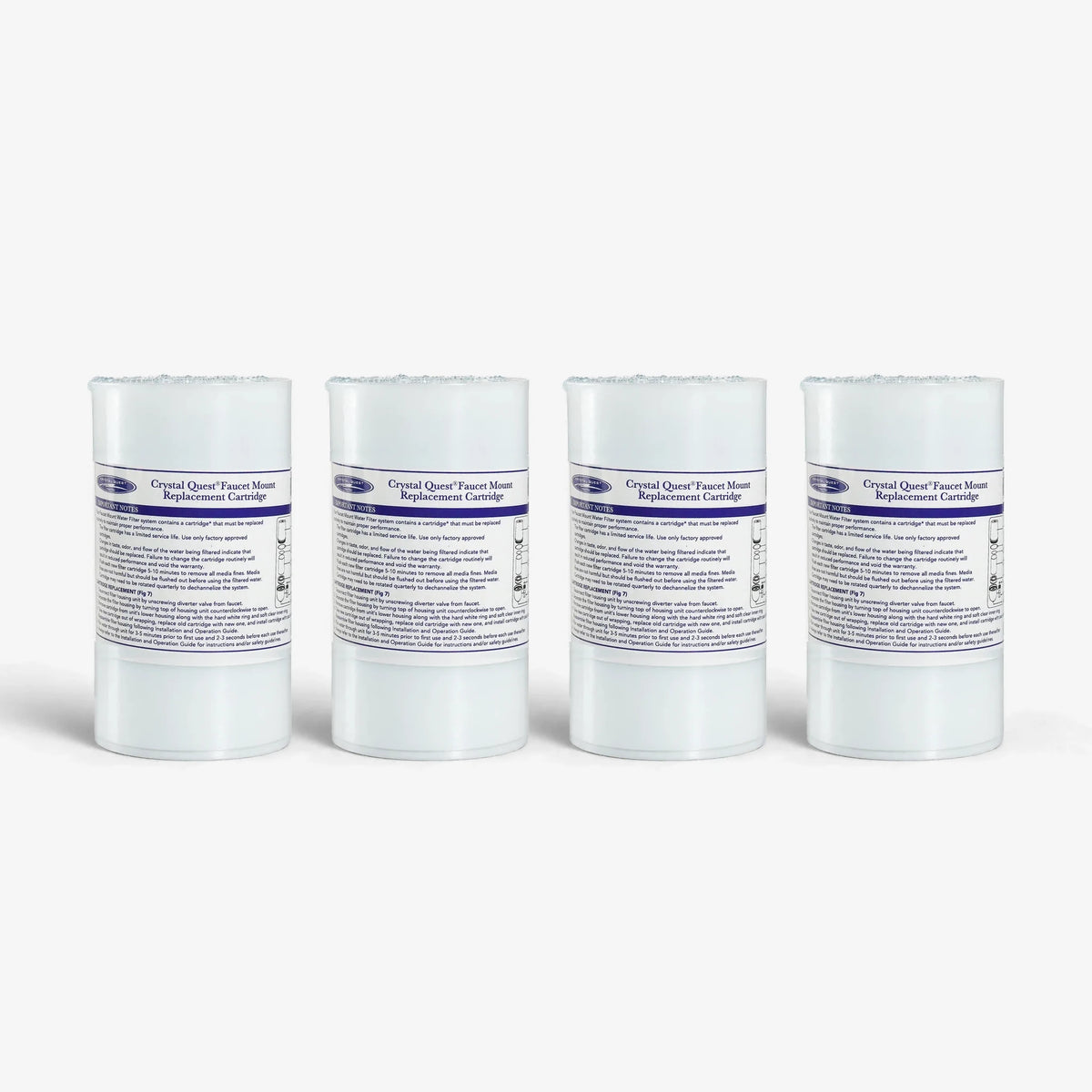 Pack of 4 Faucet Mount Filter Cartridge - Water Filter Cartridges - Crystal Quest®
