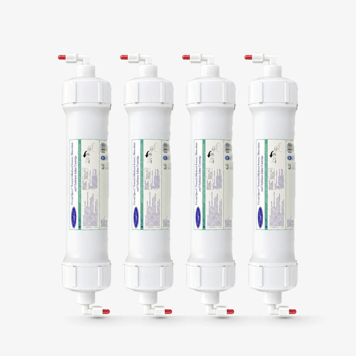 Pack of 4 Natural (Alkalinize) Ionizer, Mineralizer and Oxidation Inline Cartridge - Water Filter Cartridges - Crystal Quest®