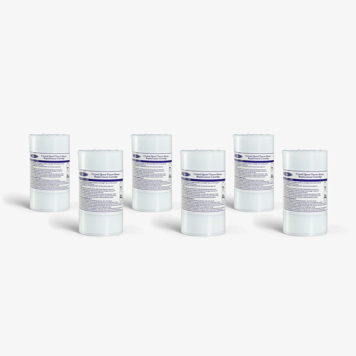 Pack of 6 Faucet Mount Filter Cartridge - Water Filter Cartridges - Crystal Quest®