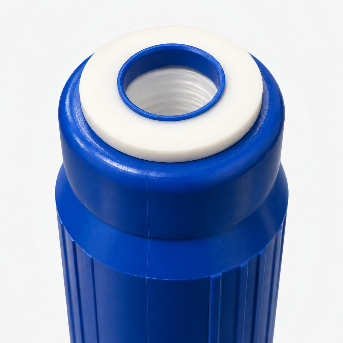 SMART Filter Cartridge, 2-7/8 inch size: close-up of the top cap and white gasket around the threaded center port