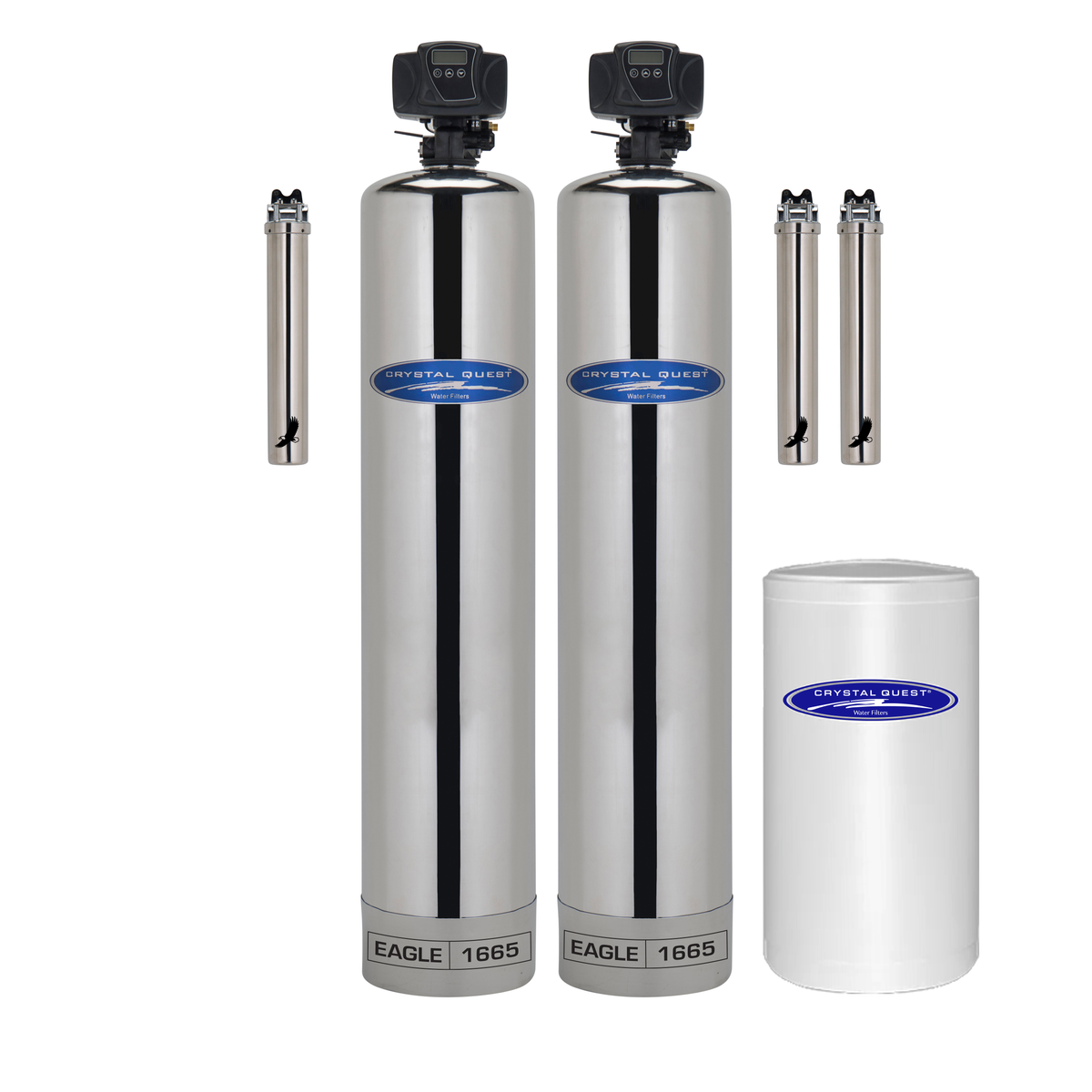 Softener / Stainless Steel / 1.5 (Filters 1,000,000 Gallons) Eagle Whole House Water Filter - Whole House Water Filters - Crystal Quest