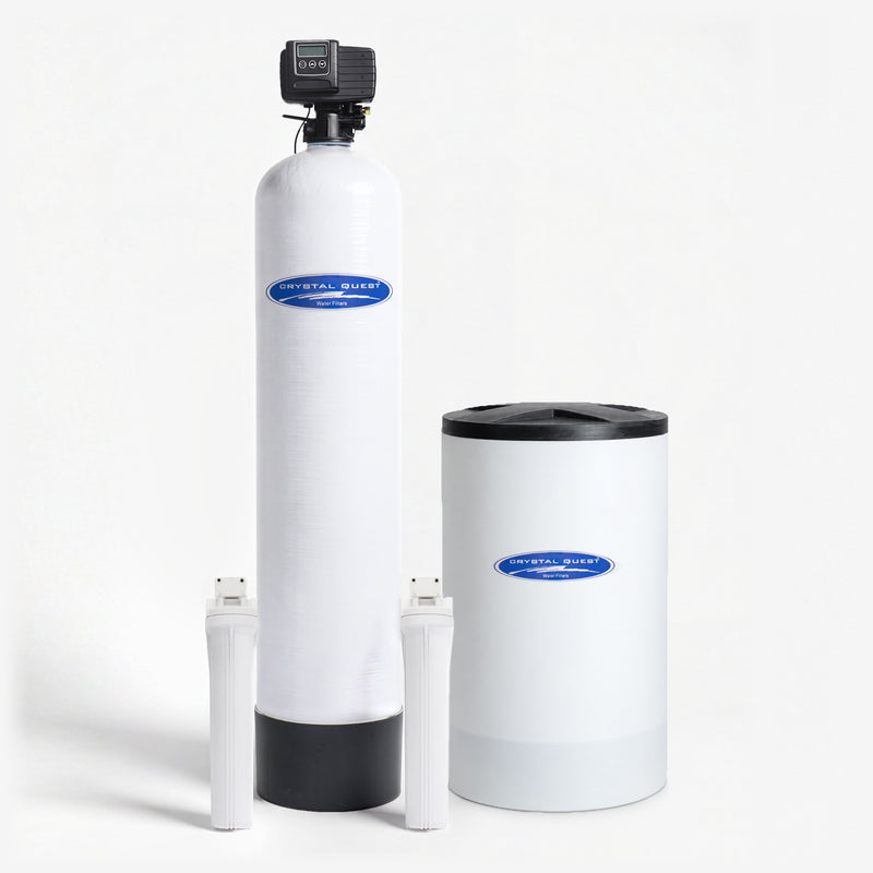 Standalone / Fiberglass Tank / 1.5 Cu ft (48K Grains) Whole House Water Softener with Pre/Post Filtration - Whole House Water Filters - Crystal Quest®
