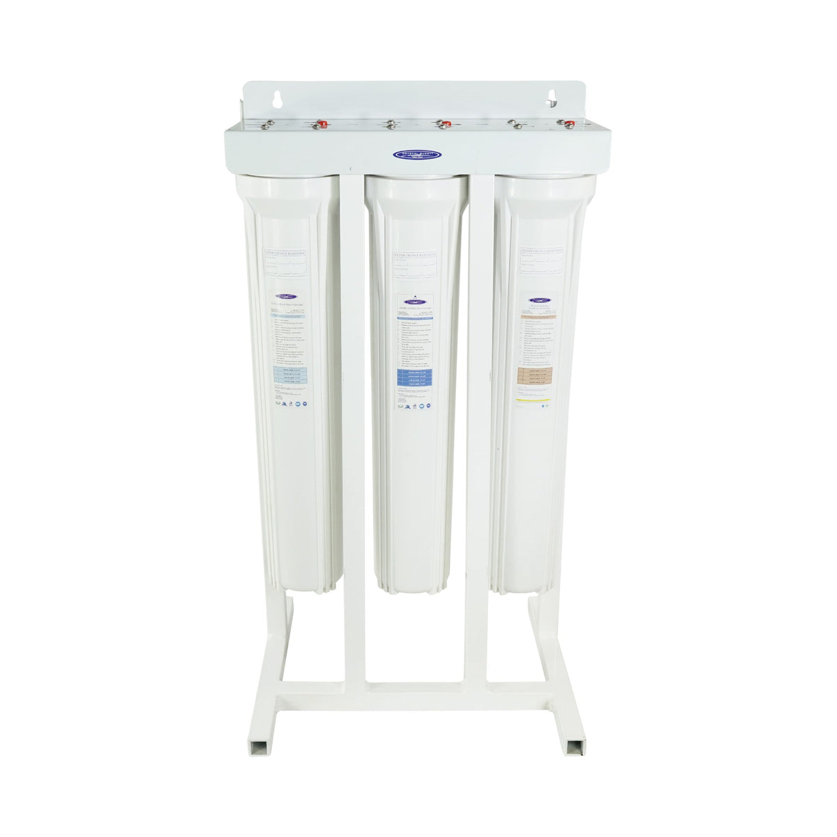 Triple / 1" / With System Stand Mini Whole House Water Filter, SMART Series (3-6 GPM | 1-2 people) - Whole House Water Filters - Crystal Quest
