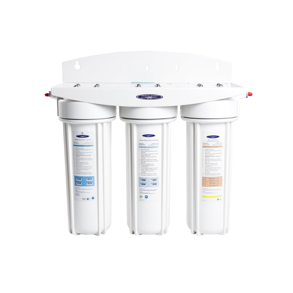 Triple Inline / Filters 10000 gallons Multistage PLUS Commercial Inline SMART Water Filter - Commercial - Crystal Quest
