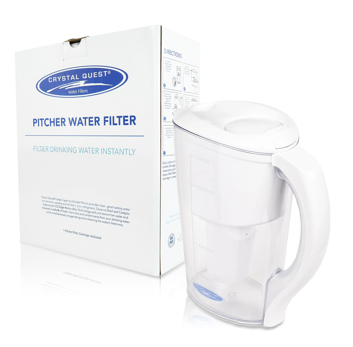 Water Pitcher Filter System - Pitcher Water Filter - Crystal Quest