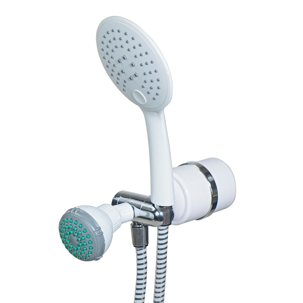 White 2-in-1 Handheld and Shower Head Combo Filter - Shower Bath Filters - Crystal Quest