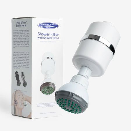 White / With Shower Head Shower Filter - Shower Bath Filters - Crystal Quest