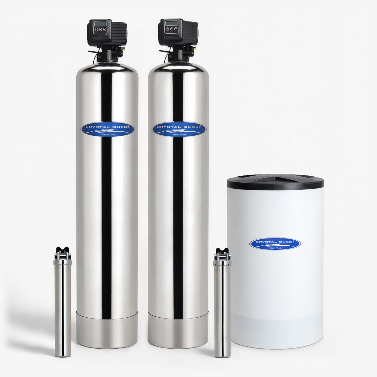 With Softener / Stainless Steel / 1.5 SMART Whole House Water Filter (9-13 GPM) - Whole House Water Filters - Crystal Quest®
