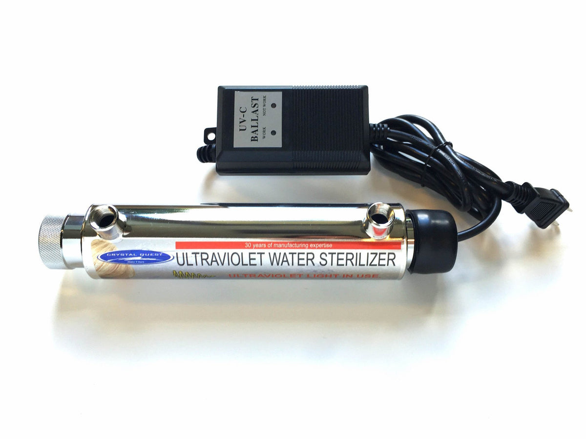 1 GPM Ultraviolet Water Sterilizer System, stainless steel UV chamber with UV-C ballast and power cord