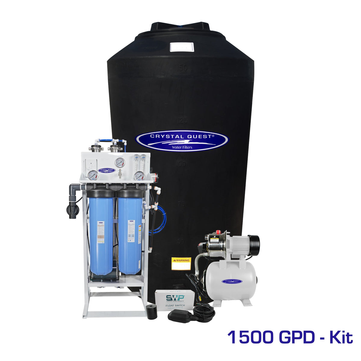 1500 GPD / Add Storage Tank Kit (165 Gal) Whole House Reverse Osmosis System - Reverse Osmosis System - Crystal Quest