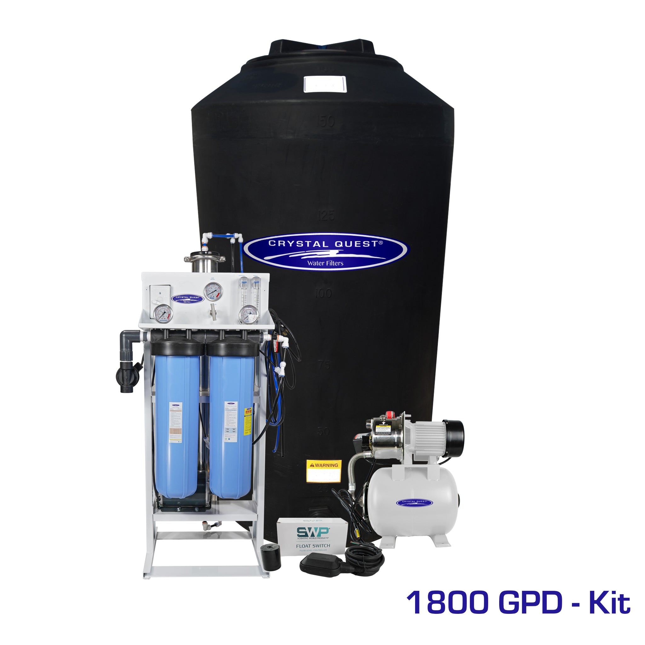 1800 GPD / Add Storage Tank Kit (165 Gal) Whole House Reverse Osmosis System - Reverse Osmosis System - Crystal Quest