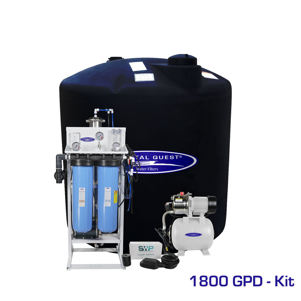 1800 GPD / Add Storage Tank Kit (220 Gal) Whole House Reverse Osmosis System - Reverse Osmosis System - Crystal Quest