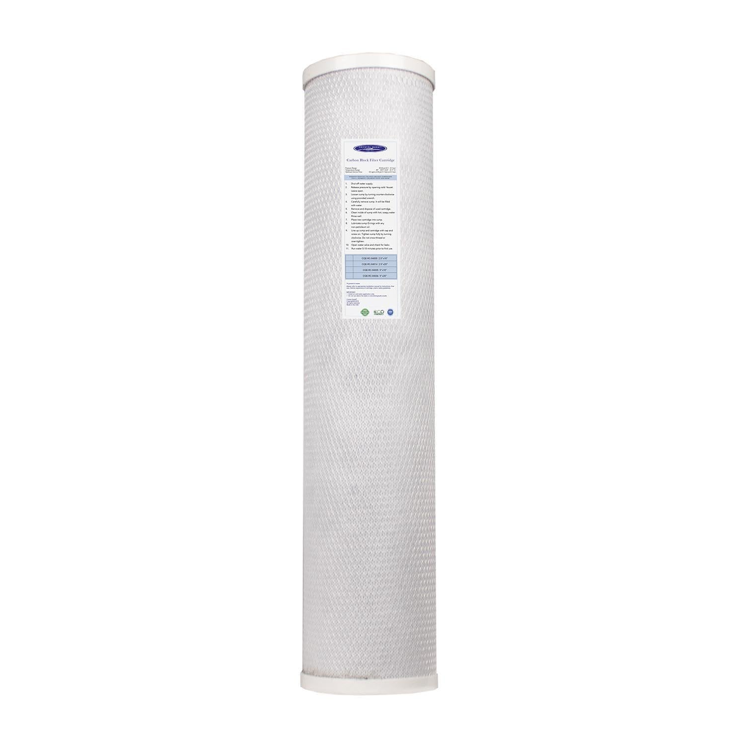 2-7/8” x 9-3/4” Coconut Based 5-Micron Carbon Block Filter Cartridge - Water Filter Cartridges - Crystal Quest