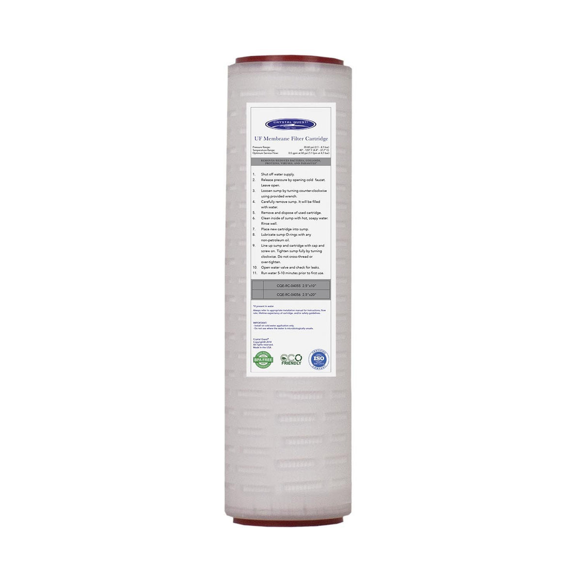 2-7/8" x 9-3/4" Ultrafiltration (UF) Water Filter Membrane - Water Filter Cartridges - Crystal Quest