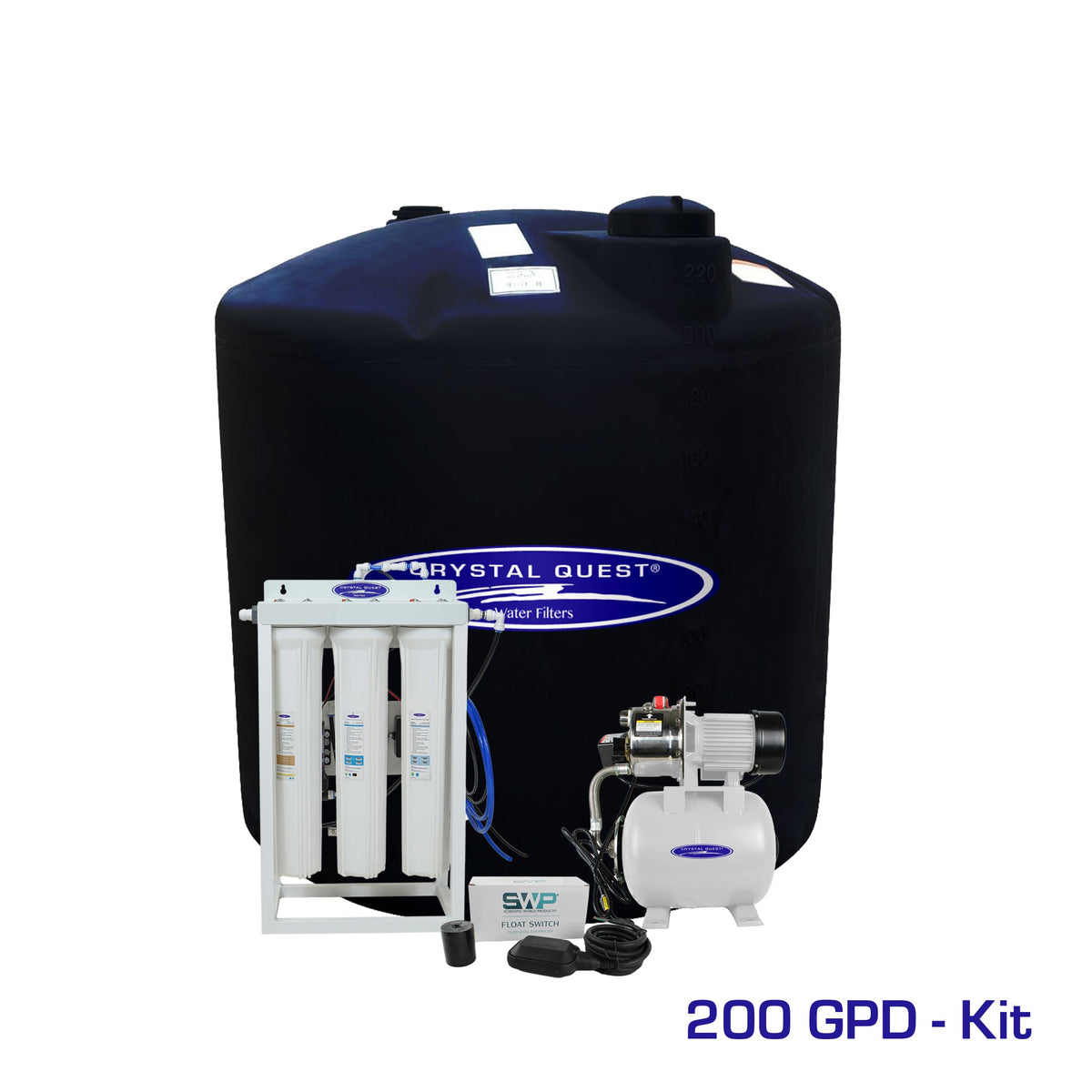 200 GPD / Add Storage Tank Kit (220 Gal) Whole House Reverse Osmosis System - Reverse Osmosis System - Crystal Quest