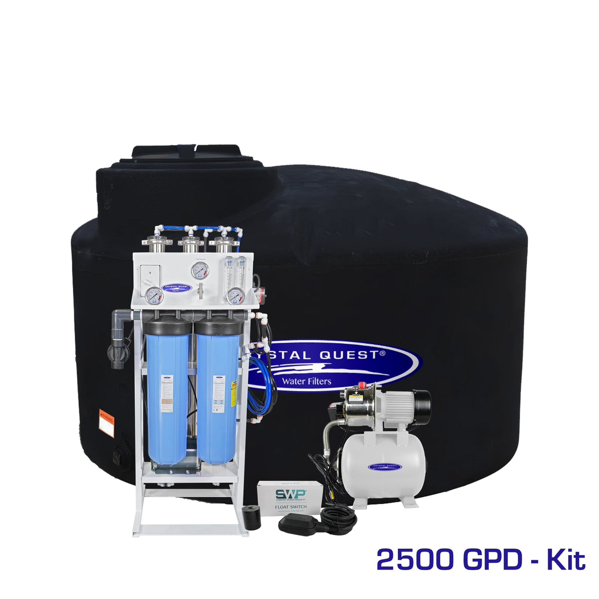 2500 GPD / Add Storage Tank Kit (550 Gal) Whole House Reverse Osmosis System - Reverse Osmosis System - Crystal Quest