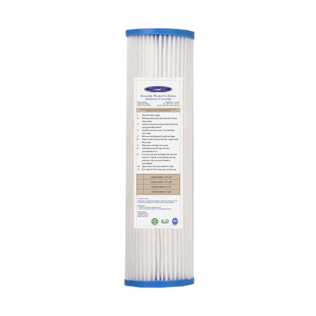 4-5/8" x 20" Pleated Cellulose Sediment Cartridge - Water Filter Cartridges - Crystal Quest