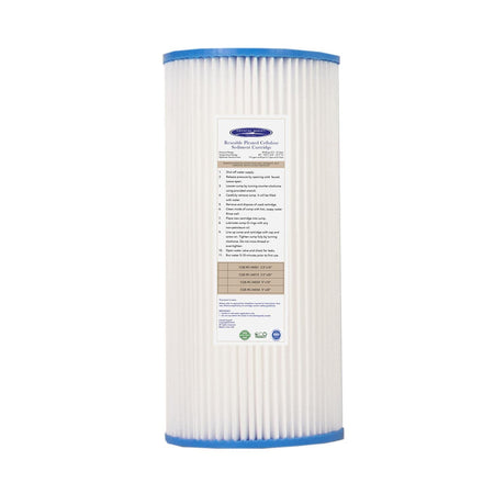 4-5/8" x 9-3/4" Pleated Cellulose Sediment Cartridge - Water Filter Cartridges - Crystal Quest