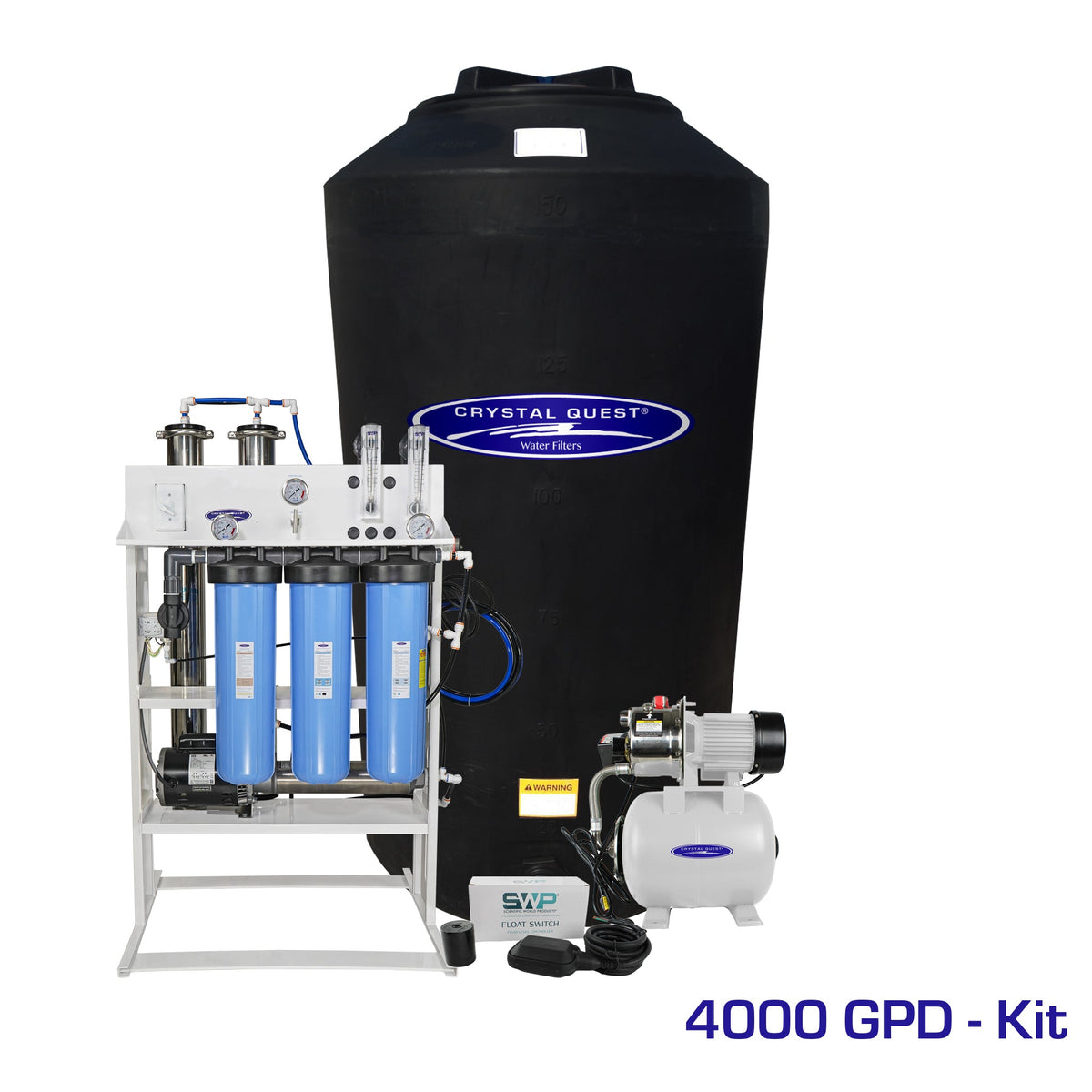 4000 GPD / Add Storage Tank Kit (165 Gal) Whole House Reverse Osmosis System - Reverse Osmosis System - Crystal Quest