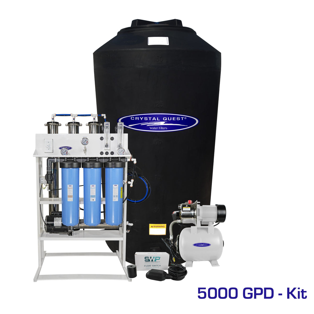 5000 GPD / Add Storage Tank Kit (165 Gal) Whole House Reverse Osmosis System - Reverse Osmosis System - Crystal Quest