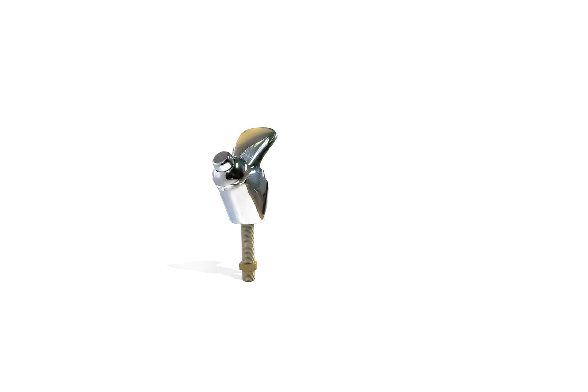 C68 Water Cooler Faucet, chrome cooler faucet with threaded brass stem, side view
