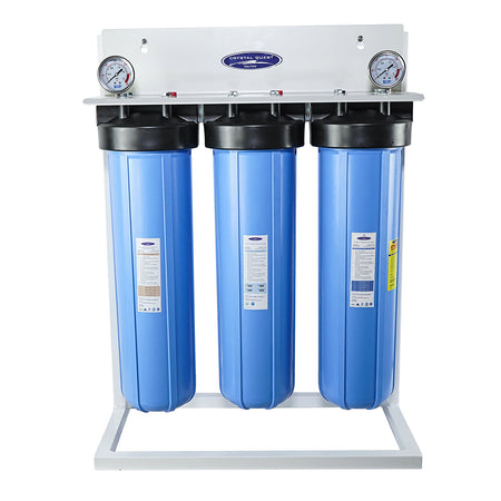 Double / 1-1/4" / With System Stand Big Blue Whole House Water Filter, Alkalizing (4-6 GPM | 1-2 people) - Whole House Water Filters - Crystal Quest