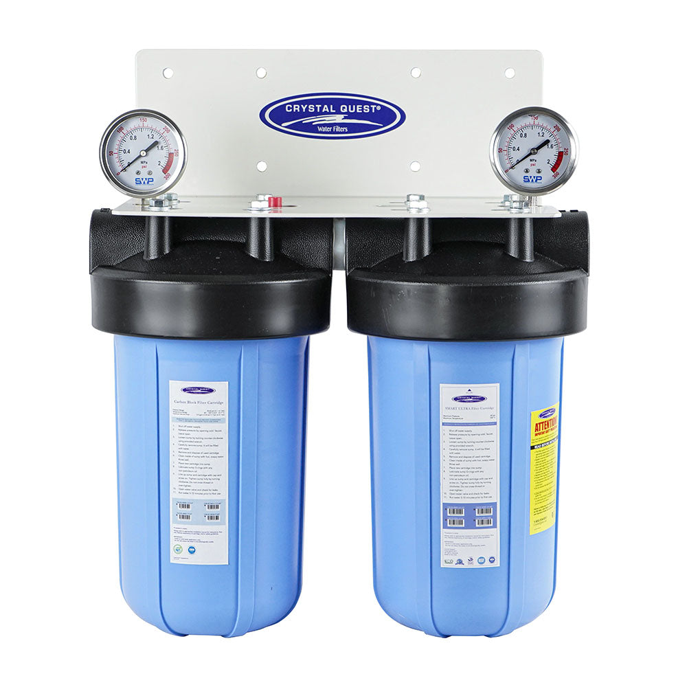 Double / 1" / No System Stand Compact Whole House Water Filter, Arsenic Removal (2-4 GPM | 1-2 people) - Whole House Water Filters - Crystal Quest