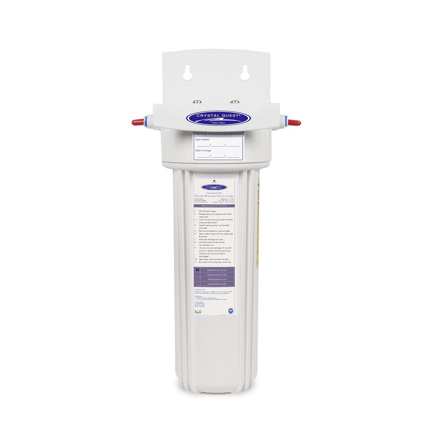 Fluoride Removal + SMART Refrigerator / In-line Water Filter System - Inline Water Filters - Crystal Quest