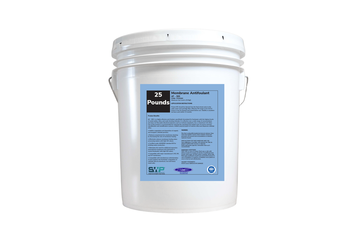 Membrane Antifoulant, 25 pound white pail with handle and blue product label