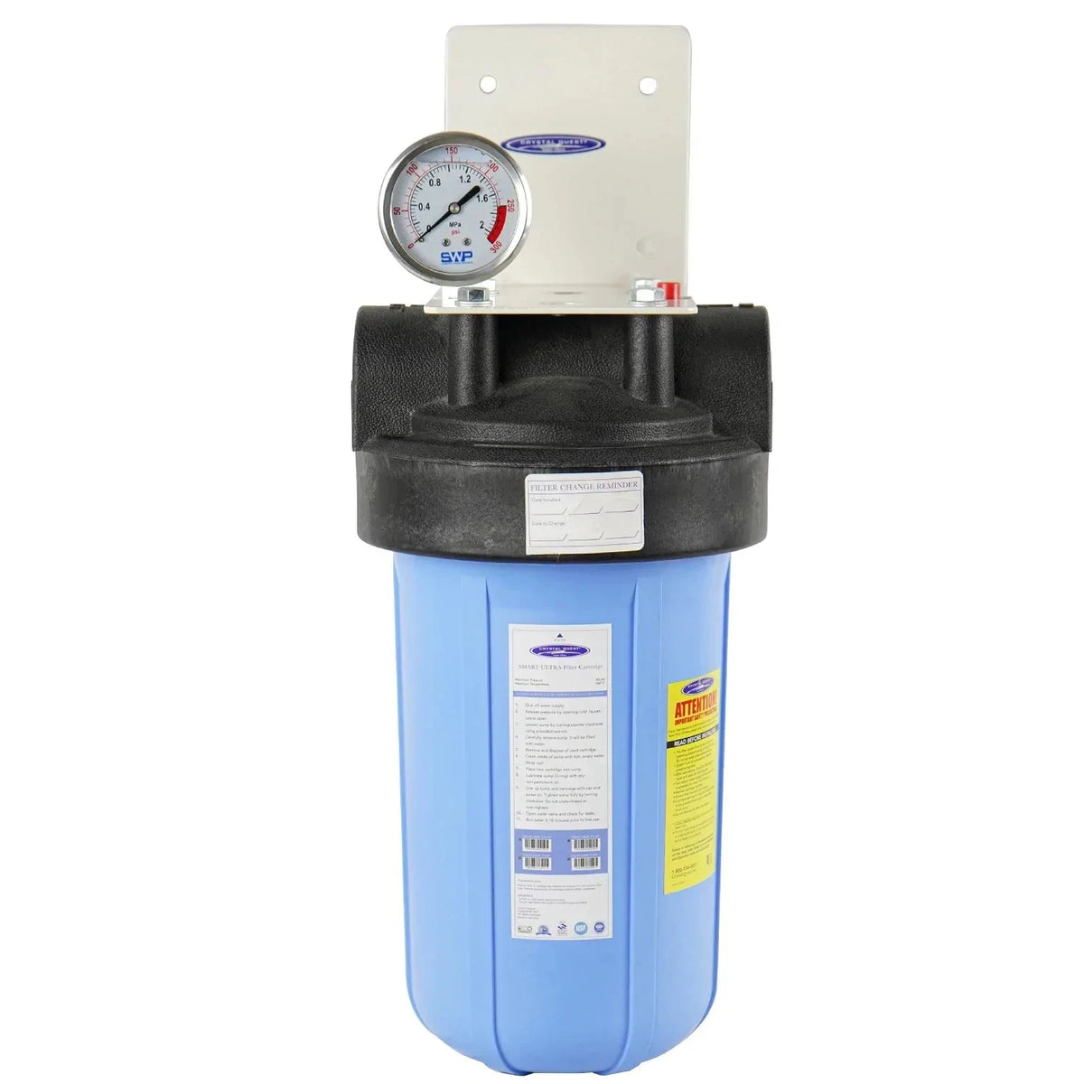 Single / 1" Compact Whole House Water Filter | Iron, Manganese, Sulfide Removal (2-4 GPM | 1-2 people) - Whole House Water Filters - Crystal Quest