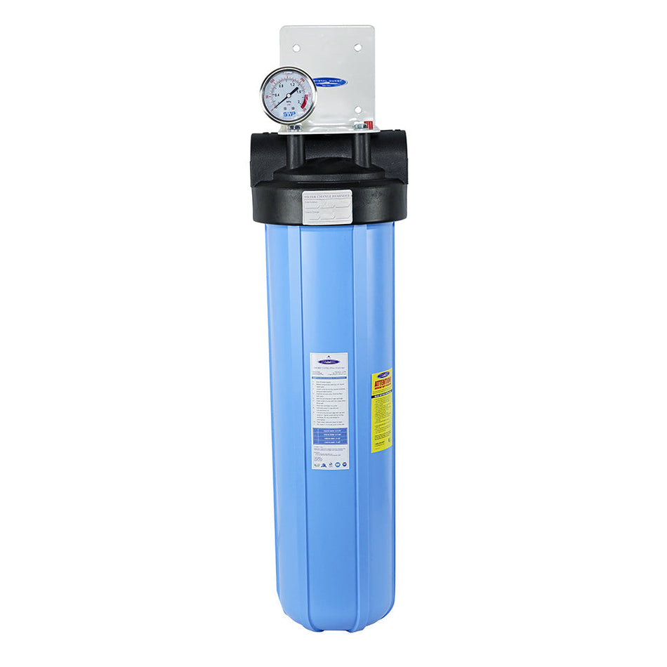 Single / 1" / No System Stand Big Blue Whole House Water Filter, Alkalizing (4-6 GPM | 1-2 people) - Whole House Water Filters - Crystal Quest