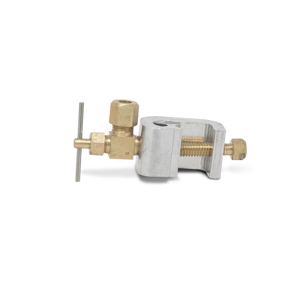 Saddle valve for the under sink combo option, brass needle valve with aluminum pipe clamp