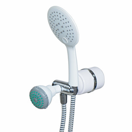 White Handheld and Shower Head Combo Filter - Shower Bath Filters - Crystal Quest