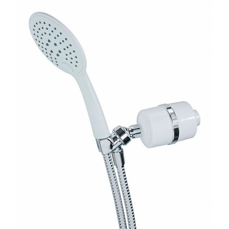 White Handheld Shower Filter - Shower Bath Filters - Crystal Quest